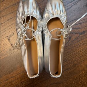 SHEIN Silver Ballet Flats